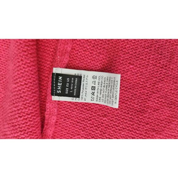 Shein Hot Pink Open-Front Oversized Cardigan Size Large - Picture 5 of 7
